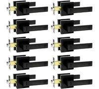 SUNTAI Maniglie per porta della camera da letto/bagno, con piastra quadrata per la privacy, colore nero opaco (confezione da 10)