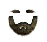 SUNTRADE Set di baffi finte barba baffi fai da te, autoadesivi per il viso per costumi e feste di Halloween (marrone giallastro)