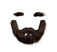 SUNTRADE Set di baffi finte barba baffi fai da te, autoadesivi per il viso per costumi e feste di Halloween (marrone)