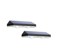Sununiny - Luci solari per recinzioni da giardino, confezione da 2, luci da parete per esterni, IP65, impermeabili, 9 colori, 11 modalità, luci RGB per recinzioni da giardino, alimentate ad energia