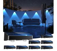 sununiny Mini luci solari per recinzioni esterne, confezione da 8 luci da giardino per esterni, impermeabili IP65, 9 colori, 11 modalità, luci RGB per recinzioni da giardino, alimentate ad energia