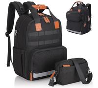 SUNUP Borsa fasciatoio, zaino grande con tracolla rimovibile Cross Body & Passeggino, Mommy Bag Diaper Bag Baby Borsa fasciatoio multifunzione per mamma papà, Nero , L