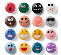 SUNURS Magneti Frigo Emoji 3D (Confezione da 16 o 9) - Resina Colorata con Magneti al Neodimio, Design Piatto & Superficie Lucida