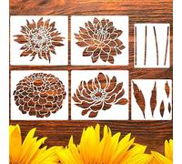 SUNVERSE Stencil a forma di fiore per parete, 35,6 cm, per dipingere su mobili in legno