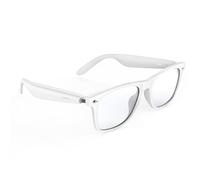 sunvito Occhiali smart con auricolari, occhiali protettivi con altoparlante Bluetooth, protezione UV e filtro luce blu, controllo vocale, per uso interno ed esterno-bianco