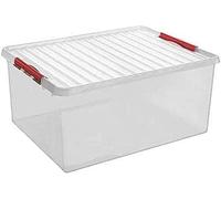 Sunware Q-Line Box - 120 litri - 80 x 50 x 38 cm - trasparente/rosso