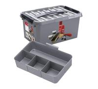 Sunware Q-Line - Scatola lucidante per scarpe, con inserto, colore: nero metallizzato, 15 litri