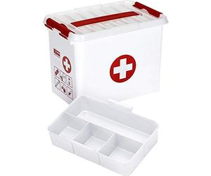 Sunware Q-Line Valigetta Pronto Soccorso Vuota 9L - 30x20x22,3cm - Cassetta Medica - Kit Primo Soccorso Casa Auto - Senza Contenuto