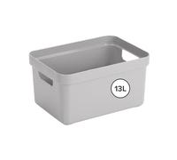 Sunware Sigma Home scatola portaoggetti 13L grigio - 35x24.6x18.3cm - contenitore organizer impilabile - scatola plastica casa