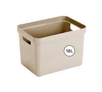 Sunware Sigma Home scatola portaoggetti 18L beige - 35x24.6x24.3cm - contenitore organizer impilabile - scatola plastica casa