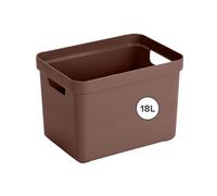 Sunware Sigma Home scatola portaoggetti 18L marrone - 35x24.6x24.3cm - contenitore organizer impilabile - scatola plastica casa