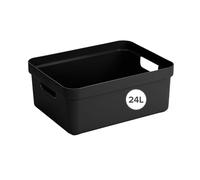 Sunware Sigma Home scatola portaoggetti 24L nero - 44.5x34.5x18.3cm - contenitore organizer impilabile - scatola plastica casa