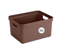 Sunware Sigma Home scatola portaoggetti 32L marrone - 44.5x34.5x24.3cm - contenitore organizer impilabile - scatola plastica casa