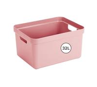 Sunware Sigma Home scatola portaoggetti 32L rosa - 44.5x34.5x24.3cm - contenitore organizer impilabile - scatola plastica casa