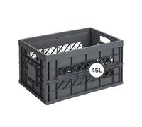 Sunware Square Cassetta Pieghevole in Plastica Heavy-Duty 45L - 53x35.4x28.4cm - Cassetta Plastica Pieghevole - Folding Crate