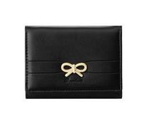 Sunwel Fashion Carino Coquette Bow Wallet per ragazze piccolo portafoglio piccolo portafoglio tasca contanti porta carte d'identità finestra borsa per le donne, nero, tiny, Fiocco
