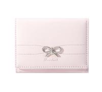 Sunwel Fashion Portafogli ragazze carino coquette fiocco piccolo portafoglio estetico porta carte d'identità finestra borsa per le donne, ARCO ARGENTO ROSA, Coquette
