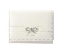Sunwel Fashion Portafogli ragazze carino coquette fiocco piccolo portafoglio estetico porta carte d'identità finestra borsa per le donne, ARCO ARGENTO CREMA, Coquette