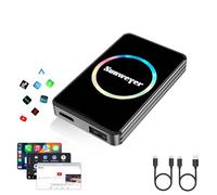 Sunweyer Adattatore Wireless CarPlay per Auto, Dispositivo di Streaming Ai Box, Supporto Netflix, YouTube, Hulu, Disney+, Adattatore Wireless Android Auto con LED, Facile da Impostare, Doppio WiFi