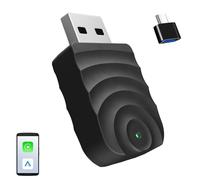 Sunweyer S21 Adattatore auto CarPlay wireless e Android Dongle Plug & Play per sistemi cablati di fabbrica | Connettore di tipo C/USB-A nativo | Connessione automatica | Aggiornamenti OTA (S21 USB-A)