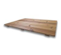 SUNWOOD Pedana doccia 100x70 cm in legno Thermo-Wood interno/esterno, con piedini antiscivolo
