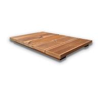 Pedana doccia antiscivolo in legno 60x40 cm in pino termotrattato, spess. 4,5 cm