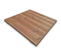SUNWOOD Pedana doccia 70x70 cm in legno Thermo-Wood interno/esterno, con piedini antiscivolo