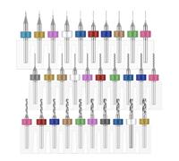 Sunxeke Set di 30 micro punte da trapano per Dremel, flauto a spirale da 0,1 mm-3 mm, in acciaio al carburo di tungsteno, mini punte da trapano per circuiti stampati, rettifica di pietra, incisione
