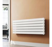 SUNXURY Radiatore di design a pannello, 465 x 1200 mm, orizzontale, a doppio strato, con connettore laterale multiblocco, colore bianco