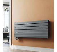 SUNXURY Radiatore di design a pannello, 465 x 1200 mm, orizzontale, a doppio strato, con connettore laterale multiblocco, antracite, radiatore da bagno