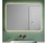 SUNXURY Specchio da Bagno 80x60cm con Illuminazione e Touch Senza Appannamento LED per Bagno Specchio 3 Temperature di Colore Specchio da Parete IP44