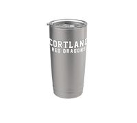SUNY Cortland Red Dragons Classic Stacked Collegiate Text Bicchiere termico in acciaio inox doppia parete