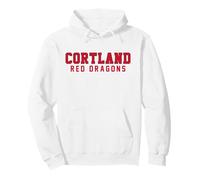 SUNY Cortland Red Dragons Logo Felpa con Cappuccio