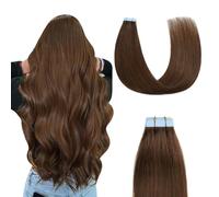 Sunya Extension Capelli Umani Biadesivo Marrone Cioccolato Invisibili Extension Capelli Veri Adesive Extension Biadesive Capelli Veri Remy Umani Lisci Extension Biadesivo Tape in Hair 35cm 40g/20pcs