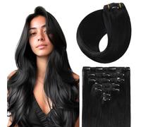 Sunya Extension Capelli Veri Clip Neri Lisci 40cm 80g/7pcs Remy Hair Extensions 16 Inch #1
