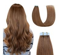 Sunya Nastro adesivo nelle estensioni dei capelli dei capelli umani 50cm Castano Marrone Remy Nastro Dei Capelli Umani In Estensioni Extension per capelli lisci per donne 50g