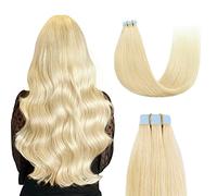Sunya Nastro Extension Capelli Biadesivo Biondo Invisibili Extension Capelli Veri Adesive Extension Biadesive Capelli Veri Remy Umani Lisci Extension Biadesivo Tape in Hair 40cm 40g/20pcs