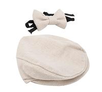 Sunydog Accessorio per Fotografia per Neonato Berretto Piatto Carino Cappello da Gentiluomo Set Papillon Bambini da 0 a 1 Mese Materiale in Misto Cotone Morbido Perfetto Servizi Fotografici (#5)
