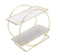 Sunydog Bathroom Counter, Iron Multi Purpose 2 Tier Shelf White Cosmetic