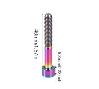 Sunydog Bullone del Filo del Gambo dell'auricolare in Bici in Titanio 30/35/40/50 Accessorio a Vite Lunghe - qualità Premium, Resistente (M6X40 Stigma 1pcs/Box)
