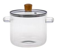 Sunydog Pentola in Vetro Resistente Al Calore da 1,6 L Design Pratico Ed Elegante Pentole Trasparenti per Cucinare Pentola a Fuoco Lento 700 G Trasparente