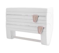 Sunydog Porta della Pellicola da Cucina da Cucina, Portabicchieri a Muro di Portamette in Lamina - qualità Premium, Resistente (Bianco)