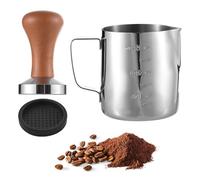 Sunydog Set da caffè Compatto con Brocca per Schiumare il Latte e Pressino in Acciaio Inossidabile, Facile da Trasportare per gli Amanti del caffè