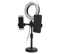 Sunydog Supporto per Luce Anulare a LED con luminosità Regolabile per Streaming Live, Supporto Doppio Telefono Selfie da Tavolo Trasmissione Multipiattaforma