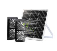 SUNYIMA Ventilatore solare, IP65, resistente alle intemperie, con pannello solare da 20 W e ventilatore DC 4, per piccoli polli, serre, capannoni, case di animali domestici, scarico per finestre