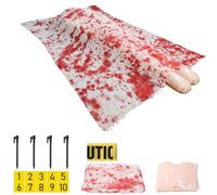 SUNYOK Puntelli di scena per Halloween, 18 pezzi, decorazione per esterni, spaventosi corpi finti, con panno macchiato di sangue, gonfiabili, per Halloween, cortile, prato, giardino