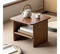 Sunyongfly Tavolino in noce nero Gambe robuste Spazio di archiviazione a doppio strato in rovere Dimensioni compatte per una facile mobilità