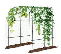 SUNYRISY Grande arco da giardino per piante rampicanti, supporto in metallo rivestito in PE alto 220 cm, con rete per tralicci, per luffa, cetriolo, arco per piante rampicanti all'aperto