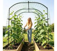 SUNYRISY Grande Supporto per Piante Rampicanti, Arco da Giardino per Piante Rampicanti, 220cm di Altezza in Metallo Rivestimento PE con Rete per Rampicanti, Arco per Piante Rampicanti per Cetrioli