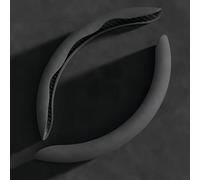 SUNYSGS 2 Pezzi Coprivolante Auto per Hyundai Galloper II 1998-2000 2001 2002 2003, Coprivolante Segmentato Snap On Copri Volante Auto Copertura di Volante Accessori Auto,Suede Black